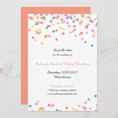 Feestelijke moderne Confetti bruiloft Save the Dat Save The Date (Voorkant / Achterkant)
