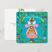 Feestelijke Moderne Folklore Engel Afro-Amerikaans Feestdagenkaart (Voorkant / Achterkant)