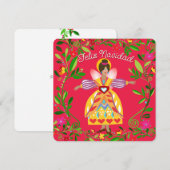 Feestelijke Moderne Folkloristische Engel Spaans P Feestdagenkaart (Voorkant / Achterkant)