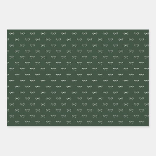 Feestelijke moderne groene en beige kerst inpakpapier vel (Voorkant 2)