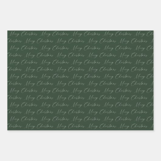 Feestelijke moderne groene en beige kerst inpakpapier vel (Voorkant)