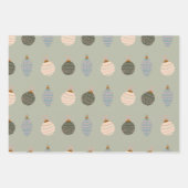 Feestelijke Moderne Kerst Sokken Patroon Set van 3 Inpakpapier Vel (Voorkant 2)