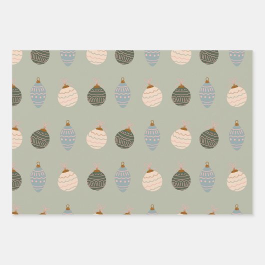 Feestelijke Moderne Kerst Sokken Patroon Set van 3 Inpakpapier Vel (Voorkant 2)