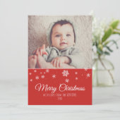 Feestelijke moderne kerstkaart met foto (Staand voorkant)