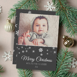 Feestelijke moderne kerstkaart met foto