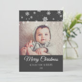 Feestelijke moderne kerstkaart met foto (Staand voorkant)