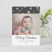 Feestelijke moderne kerstkaart met foto (Staand voorkant)