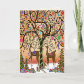 Feestelijke moderne leuke vrolijke kerstboom kaart (Voorkant)