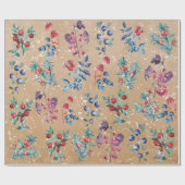 Feestelijke Moderne Waterverf Sneeuwbessen Kraft Cadeaupapier (Vlak)