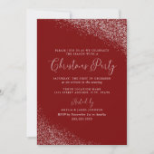 Feestelijke moderne witte rode sneeuw Kerstmis Kaart (Voorkant)