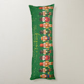 Feestelijke moderne Xmas Green Schattigee Notenkra Lichaamskussen (Achterkant (Verticaal))