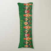 Feestelijke moderne Xmas Green Schattigee Notenkra Lichaamskussen (Voorkant Verticaal)