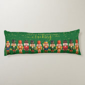 Feestelijke moderne Xmas Green Schattigee Notenkra Lichaamskussen (Achterkant)