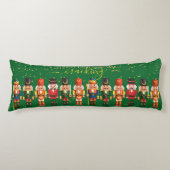 Feestelijke moderne Xmas Green Schattigee Notenkra Lichaamskussen (Voorkant)
