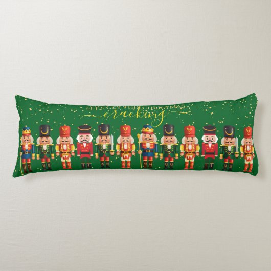 Feestelijke moderne Xmas Green Schattigee Notenkra Lichaamskussen (Voorkant)