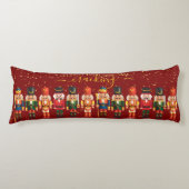 Feestelijke moderne Xmas rode Schattigee notenkrak Lichaamskussen (Voorkant)