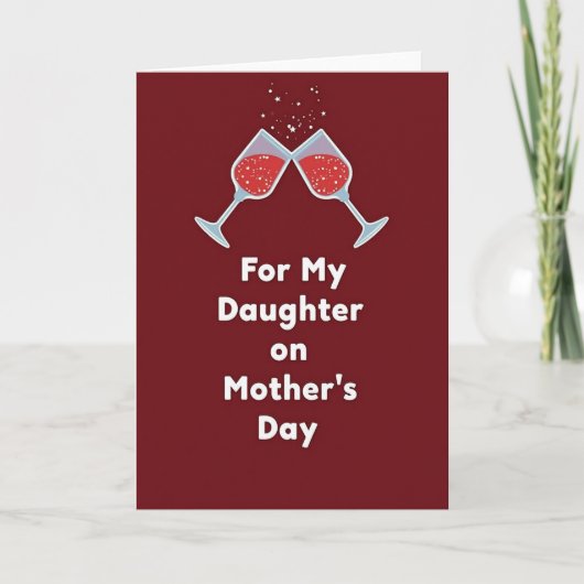 Feestelijke Moederdag kaart voor dochter (Voorkant)