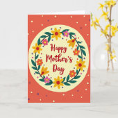 Feestelijke Moederdag Kranskaart Kaart (Gele Bloem)