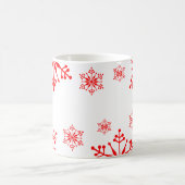 Feestelijke Mok met rode sneeuwvlokken. (Center)