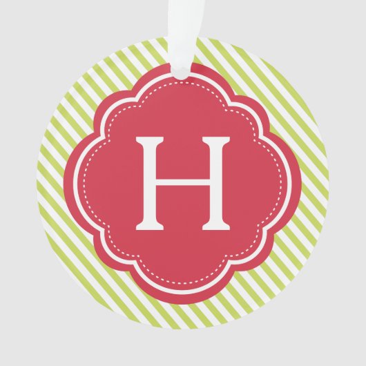 Feestelijke Monogram & Foto Ornament (voorkant)