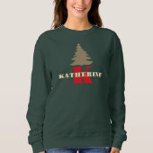 Feestelijke monogrammatische schrift rood wit goud trui (Voorkant)