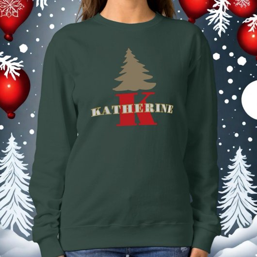 Feestelijke monogrammatische schrift rood wit goud trui