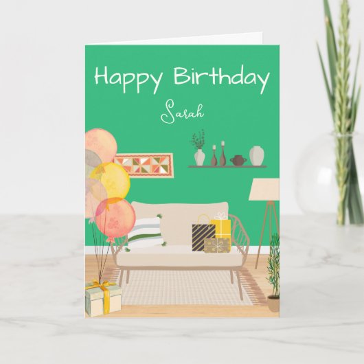 Feestelijke Mozaïek Scene Wenskaart Bedankkaart (Voorkant)