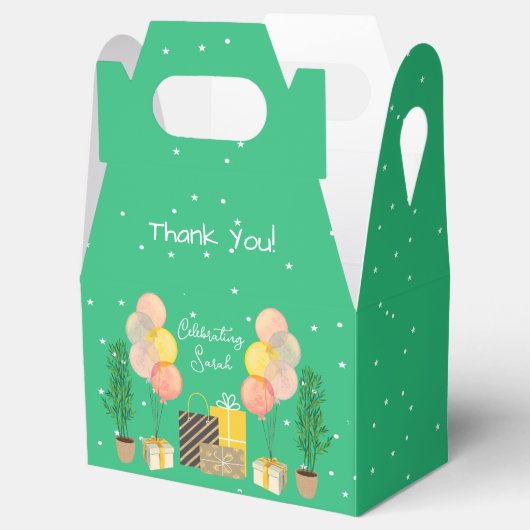 feestelijke mozaïekscène bedankdoosjes (Geopend)