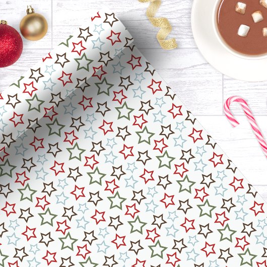 Feestelijke Multikleur Ster Kerstmis Cadeaupapier