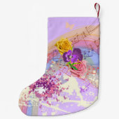 feestelijke muziek en bloemen kerststop kleine kerstsok (Achterkant)