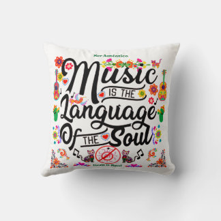 Feestelijke Muziek Is De Taal Van De Ziel (Goud) Kussen