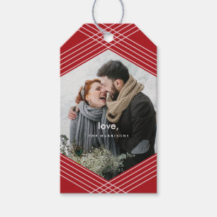 Feestelijke Nadruk Rood Cadeaulabel