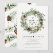 Feestelijke Natural Wreath Holiday Open Huis Uitno Kaart (Voorkant / Achterkant)