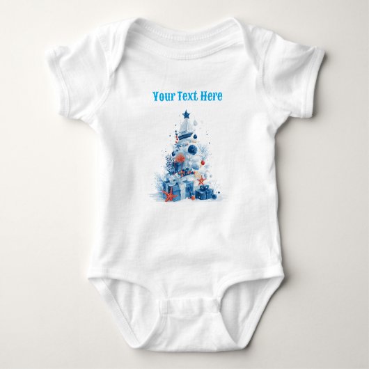 Feestelijke Nautische Baby Bodysuit – Kerstmatroos (Voorkant)