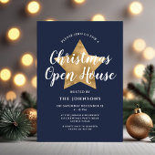 Feestelijke Navy Blue Star Kerst Open Huis Kaart