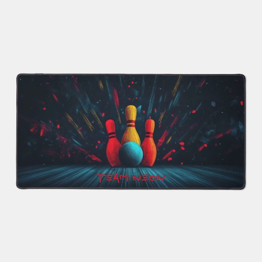 Feestelijke Neon Bowling Bureaumat (Voorkant)
