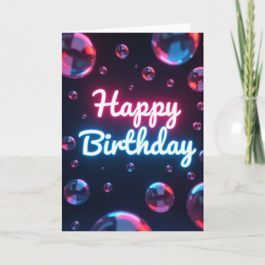 Feestelijke Neon Script Kaart (Voorkant)
