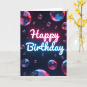 Feestelijke Neon Script Kaart (Gele Bloem)