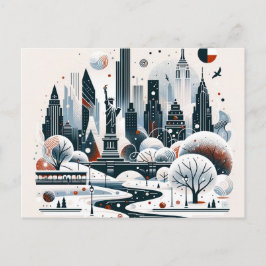 Feestelijke New York City Lights Kerst Kaart