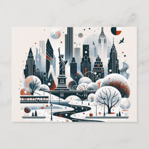 Feestelijke New York City Lights Kerst Kaart