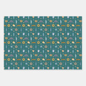 Feestelijke New York City patroon Kerst Rood Groen Inpakpapier Vel (Voorkant 2)