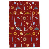 Feestelijke New York City Patroon Kerst rood Medium Cadeauzakje (Voorkant)