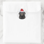 Feestelijke Newfoundland Woof Word Art Christmas Ronde Sticker (Tas)