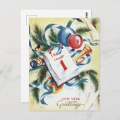  feestelijke nieuwjaarsgroeten briefkaart (Voorkant / Achterkant)