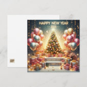 Feestelijke Nieuwjaarskaart 2025 Vrolijke Viering Feestdagenkaart (Voorkant / Achterkant)