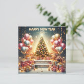 Feestelijke Nieuwjaarskaart 2025 Vrolijke Viering Feestdagenkaart (Staand voorkant)