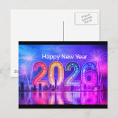 Feestelijke nieuwjaarskaart feestdagenkaart (Voorkant / Achterkant)
