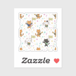 Feestelijke Nieuwjaarsparade Kat Vrolijke Katachti Sticker