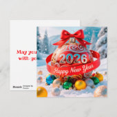 Feestelijke Nieuwjaarsvakantie 2026 Feestdagenkaart (Voorkant / Achterkant)