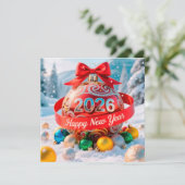 Feestelijke Nieuwjaarsvakantie 2026 Feestdagenkaart (Staand voorkant)